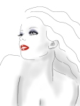 fashion illustration black and white and red